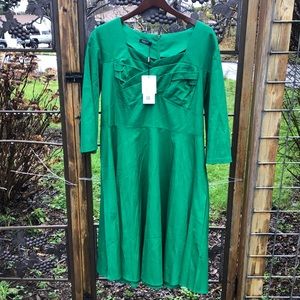 Acevog bright green midi dress with front panel design size XXXL